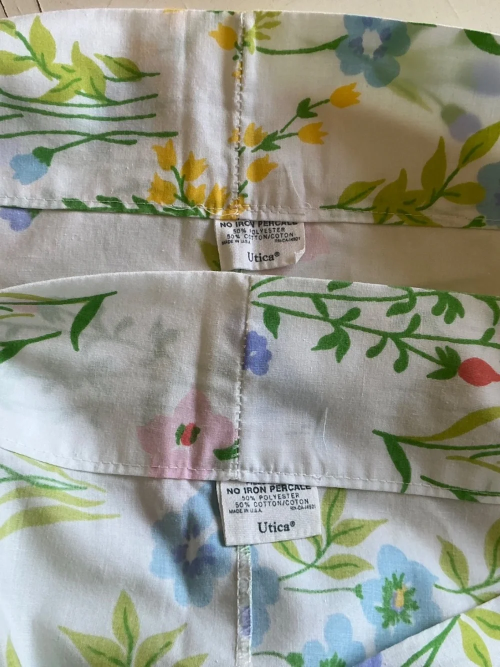 Vintage 1977 Utica J P Stevens colorful floral standard pillowcases set of 2
